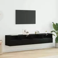 TV staliukas TV sieniniai spintelės 2 pcs Juodas ąžuolas 80 x 30 x 30 cm