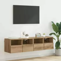 TV staliukas TV sieniniai spintelės 2 pcs Amatininkų ąžuolas 60 x 30 x 30 cm