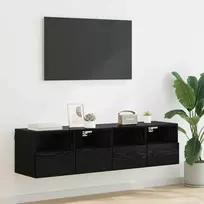 TV staliukas TV sieniniai spintelės 2 pcs Juodas ąžuolas 60 x 30 x 30 cm