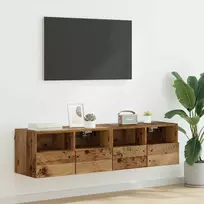 TV staliukas TV sieniniai spintelės 2 pcs Senovinis medis 60 x 30 x 30 cm