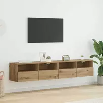 TV staliukas TV sieniniai spintelės 2 pcs Amatininkų ąžuolas 80 x 30 x 30 cm