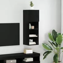 TV staliukas Sieninis televizoriaus stovas Juodas ąžuolas 30,5 x 30 x 90 cm