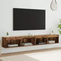 TV staliukas TV spintelių komplektas 2 pcs Senas medis 100 x 30 x 30 cm