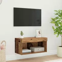 TV staliukas TV spintelių komplektas su LED Senovinis medis 60 x 30 x 30 cm