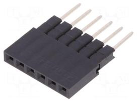 Socket | pin strips | female | PIN: 6 | straight | 2.54mm | THT | 1x6 | 3A