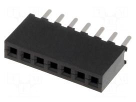 Socket | pin strips | female | PIN: 7 | straight | 1.27mm | THT | 1x7 | 1A
