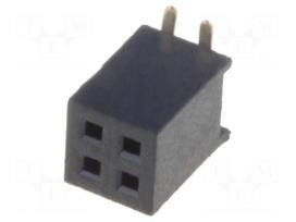 Socket | pin strips | female | PIN: 4 | straight | 1.27mm | SMT | 2x2 | 1A