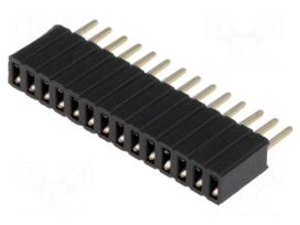 Socket | pin strips | female | PIN: 14 | straight | 1.27mm | THT | 1x14