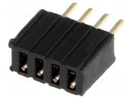 Socket | pin strips | female | PIN: 4 | straight | 1.27mm | THT | 1x4