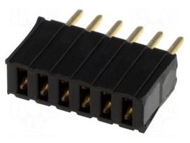 Socket | pin strips | female | PIN: 6 | straight | 1.27mm | THT | 1x6