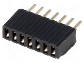 Socket | pin strips | female | PIN: 7 | straight | 1.27mm | THT | 1x7