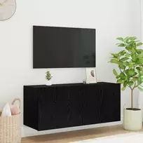 TV staliukas TV sieninė spintelė su LED Juodas ąžuolas 100 x 35 x 41 cm