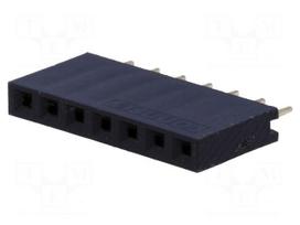 Socket | pin strips | female | PIN: 7 | straight | 2.54mm | THT | 1x7 | 3A