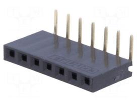 Socket | pin strips | female | PIN: 7 | angled 90° | 2.54mm | THT | 1x7