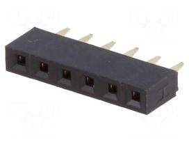 Socket | pin strips | female | PIN: 6 | straight | 2.54mm | THT | 1x6 | 3A