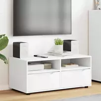 TV staliukas Televizoriaus spintelė Balta 100 x 48 x 43 cm Apdirbta mediena