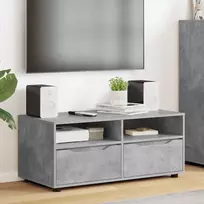 TV staliukas Televizoriaus spintelė su stalčių Betono pilka 100 x 48 x 43 cm