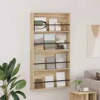 Žurnalų stovas su lentyna 2 pcs Sonoma ąžuolas 80 x 12 x 70 cm