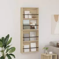 Žurnalų stovas su lentyna 2 pcs Sonoma ąžuolas 60 x 12 x 70 cm