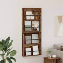 Žurnalų stovas su lentyna 2 pcs Senas medis 60 x 12 x 70 cm