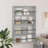 Žurnalų stovas su lentyna 2 pcs Pilkas Sonoma 100 x 12 x 70 cm