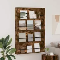 Žurnalų stovas su lentyna 2 pcs Rūkyta ąžuolas 100 x 12 x 70 cm