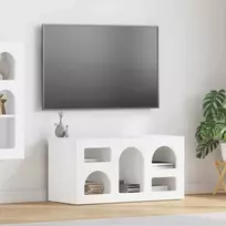 TV staliukas Televizoriaus spintelė Balta 80 x 35 x 40 cm Apdirbta mediena