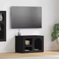 TV staliukas Televizoriaus spintelė Juoda 60 x 35 x 40 cm Apdirbta mediena