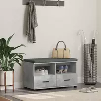 Koridoriaus suolas su pagalve Betono Pilka 80 x 38 x 46 cm