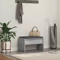 Koridoriaus suolas su pagalve Betono pilka 63 x 38 x 40 cm