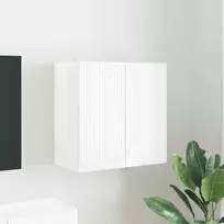 TV staliukas TV sieninė spintelė Aukštai blizganti balta 59,5 x 31 x 60 cm