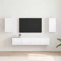 TV staliukas TV sieninė spintelė 2 pcs Blizgus baltas 30 x 31 x 60 cm