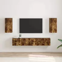 TV staliukas TV sieninė spintelė 2 pcs Rūkyta ąžuolas 30 x 31 x 60 cm