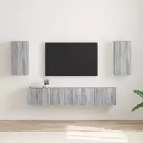 TV staliukas TV sieninė spintelė 2 pcs Pilkas Sonoma 30 x 31 x 60 cm