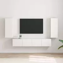 TV staliukas TV sieninė spintelė 2 pcs Balta 30 x 31 x 80 cm