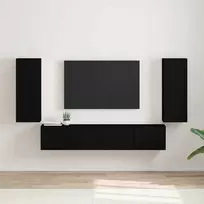 TV staliukas TV sieninė spintelė 2 pcs Juoda 30 x 31 x 80 cm