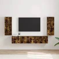 TV staliukas TV sieninė spintelė 2 pcs Rūkyta ąžuolas 30 x 31 x 80 cm