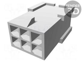 Plug | wire-board | male | Micro MATE-N-LOK | 3mm | PIN: 6 | w/o contacts