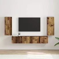 TV staliukas TV sieninė spintelė 2 pcs Senovinis medis 30 x 31 x 80 cm