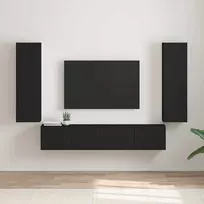 TV staliukas TV sieninė spintelė 2 pcs Juoda 30 x 31 x 100 cm