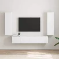 TV staliukas TV sieninė spintelė 2 pcs Balta 30 x 31 x 100 cm