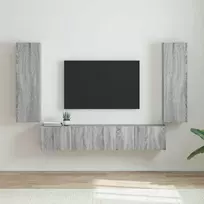TV staliukas TV sieninė spintelė 2 pcs Pilkas Sonoma 30 x 31 x 100 cm