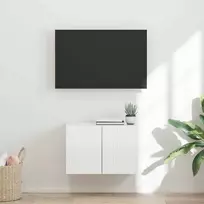 TV staliukas TV sieninė spintelė Aukštai blizganti balta 59,5 x 31 x 40 cm