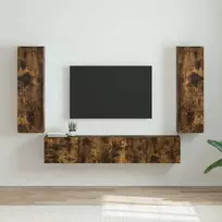 TV staliukas TV sieninė spintelė 2 pcs Rūkyta ąžuolas 30 x 31 x 100 cm