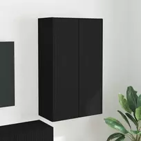TV staliukas TV sieninė spintelė Juoda 59,5 x 31 x 100 cm Apdirbta mediena