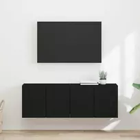 TV staliukas TV sieninė spintelė 2 pcs Juoda 59,5 x 31 x 40 cm