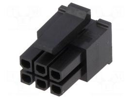 Plug | wire-board | female | Micro-Fit 3.0 | 3mm | PIN: 6 | w/o contacts
