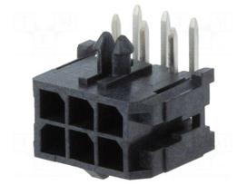 Socket | wire-board | male | Micro-Fit 3.0 | 3mm | PIN: 6 | THT | 5A | 600V