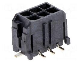 Socket | wire-board | male | Micro-Fit 3.0 | 3mm | PIN: 6 | Glow-Wire | SMT
