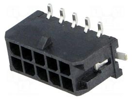Socket | wire-board | male | Micro-Fit 3.0 | 3mm | PIN: 10 | Glow-Wire